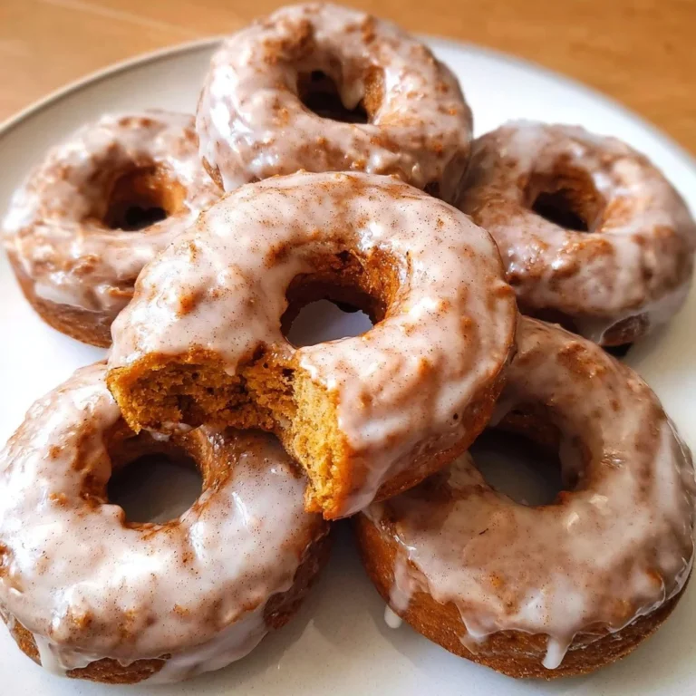 Vegan pumpkin spice donuts with a sprinkle of cinnamon and sugar