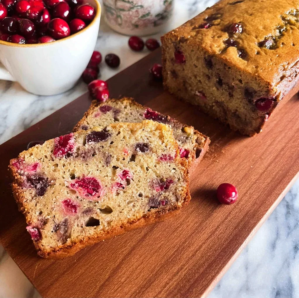 Vegan Cranberry Banana Bread