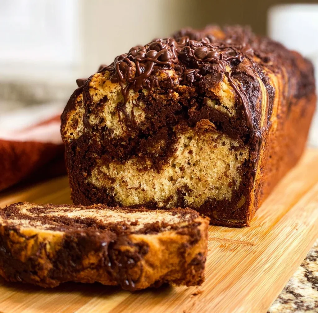 Vegan Marbled Chocolate Banana Bread