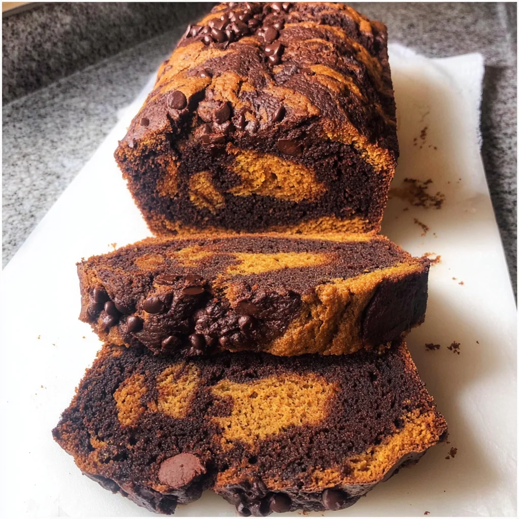 Vegan Marbled Chocolate Pumpkin Bread
