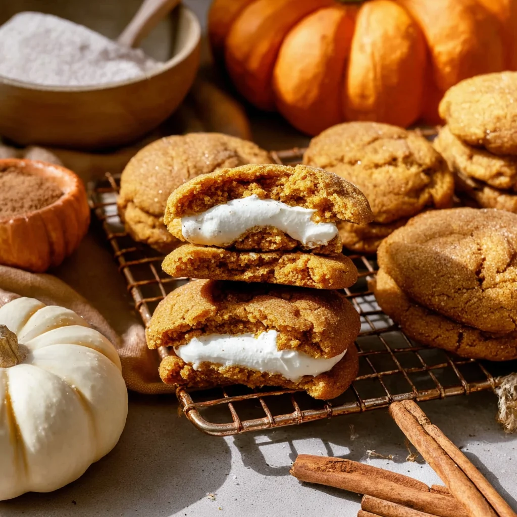 Soft and Chewy Vegan Pumpkin Cheesecake Cookies