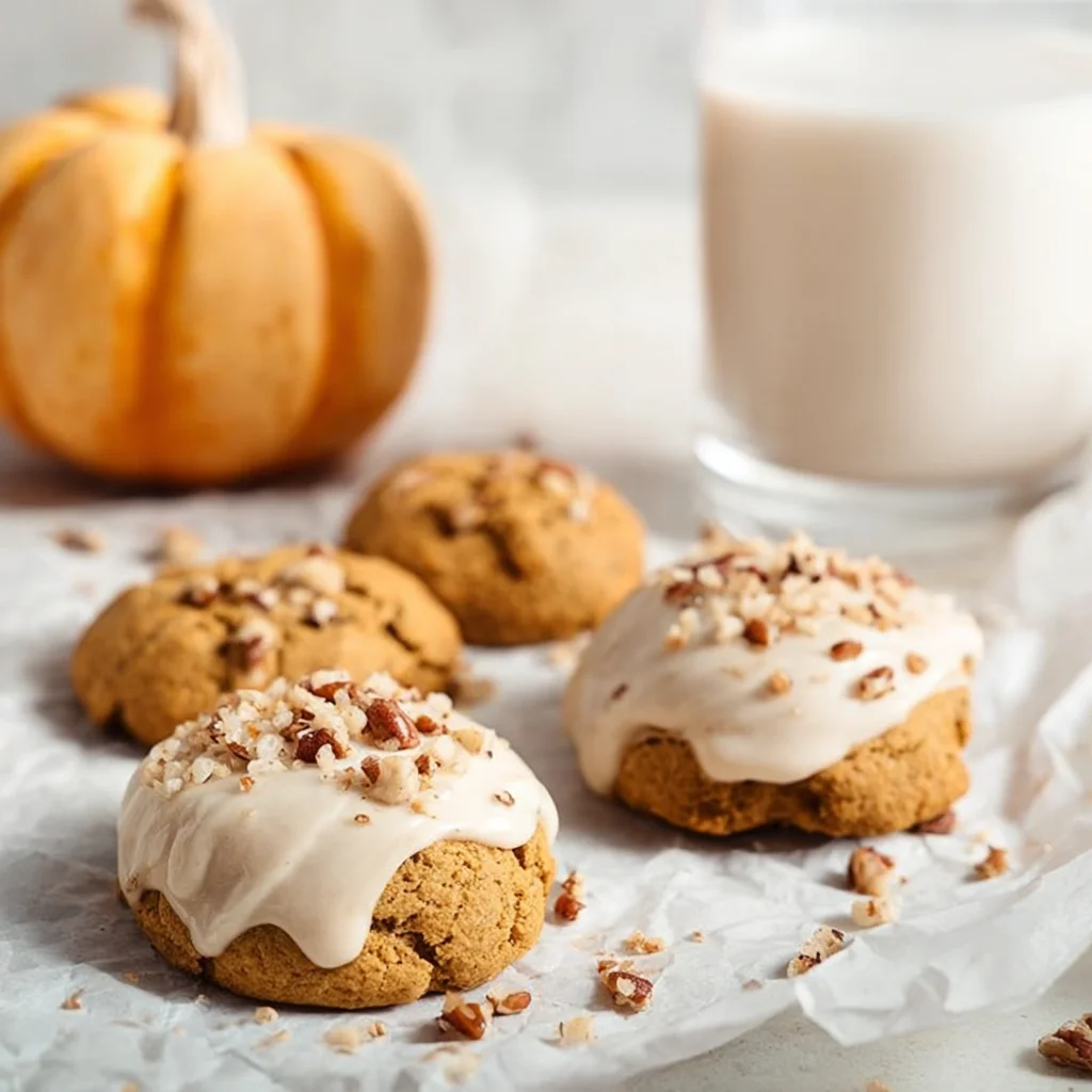 Vegan Pumpkin Cookies with Sweet Maple Frosting