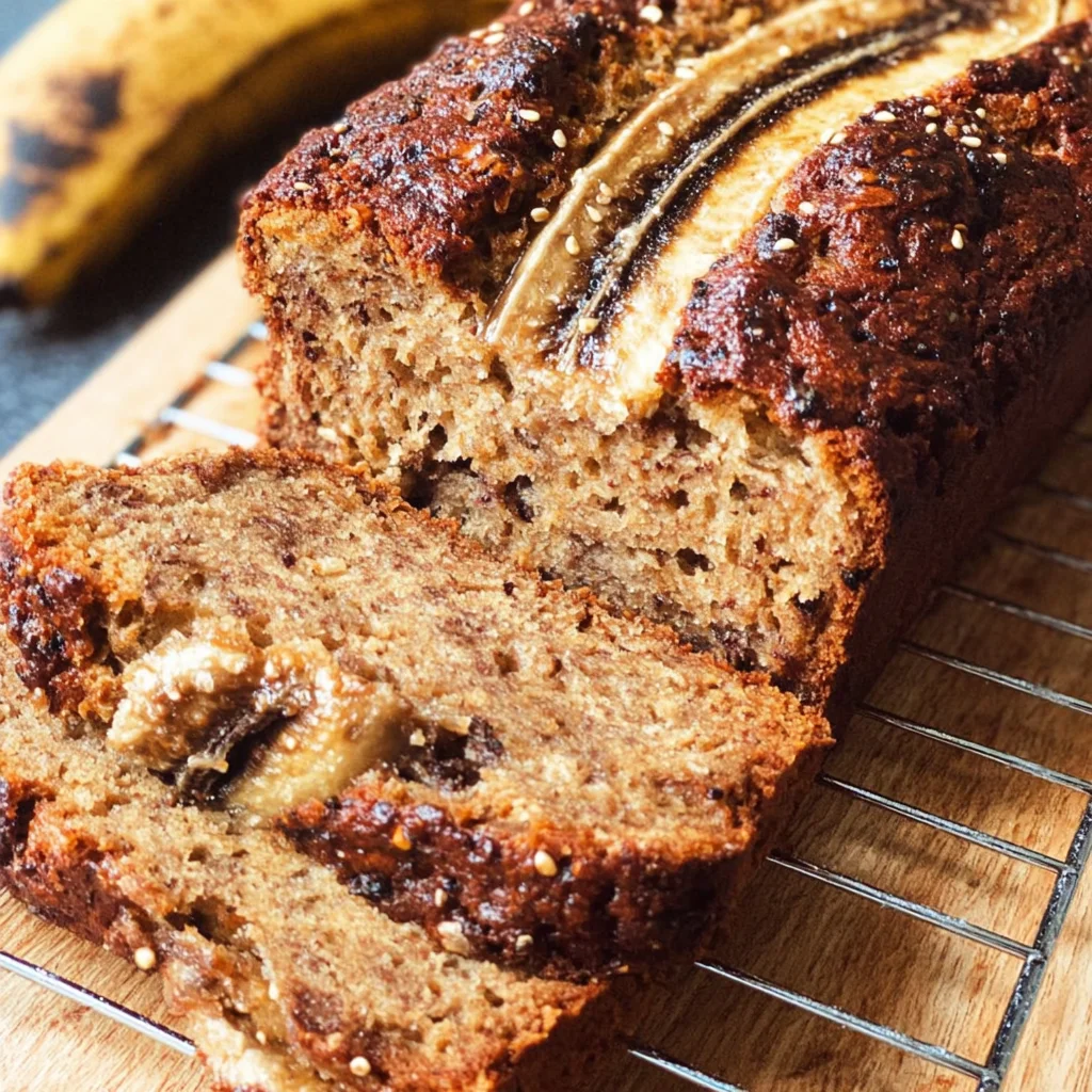 Healthy Vegan Tahini Banana Bread