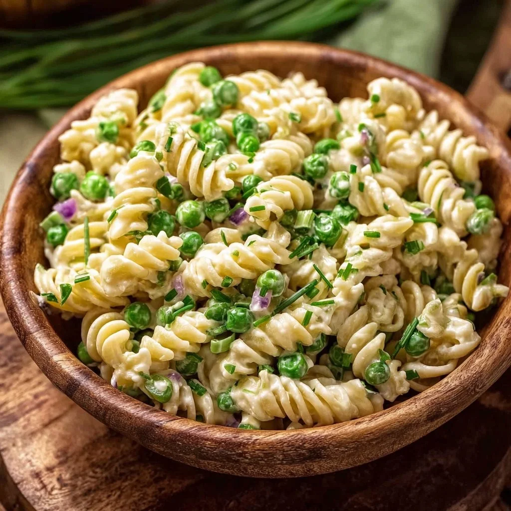 Bowl of Vegan Crack Pasta Salad with fresh vegetables and herbs